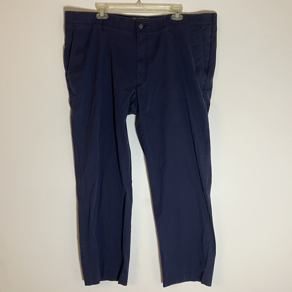 PGA Tour Golf Pants Mens 42x32 Navy Blue Outdoors Comfort Trousers Pockets Chino
